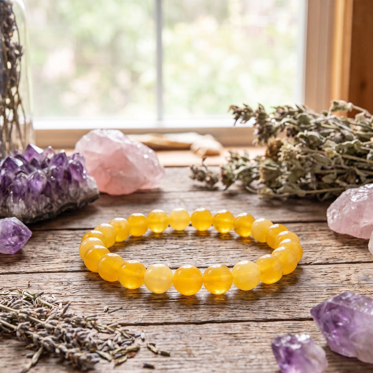 Bracelet Topaze Dorée — Rallumer ton énergie