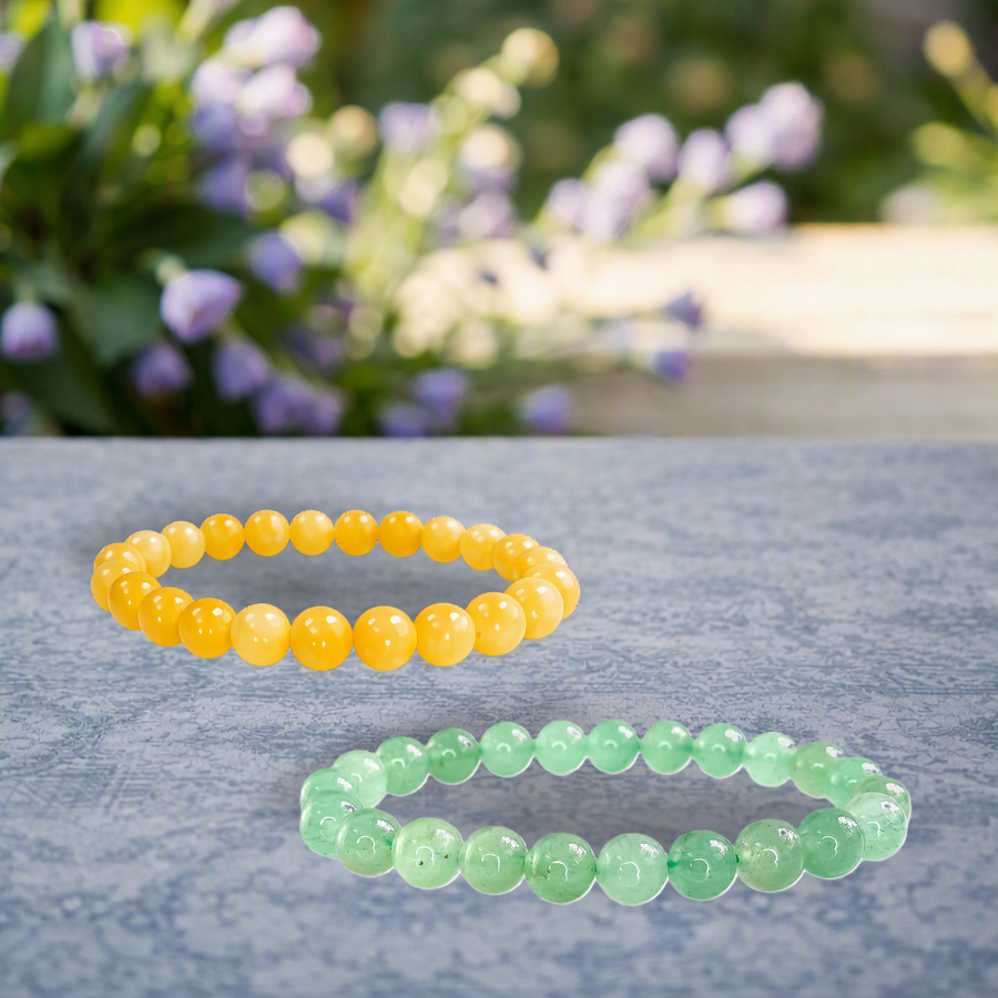 Coffret « Nouveau départ » — Topaze dorée + Aventurine vert