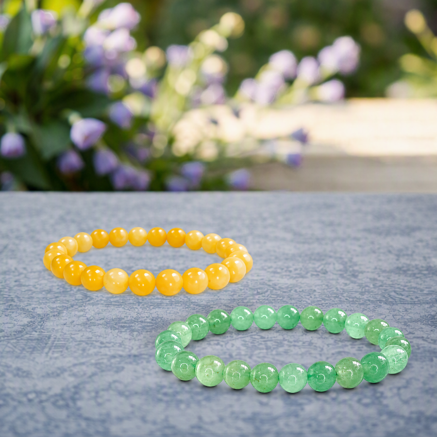Coffret « Nouveau départ » — Topaze dorée + Aventurine vert