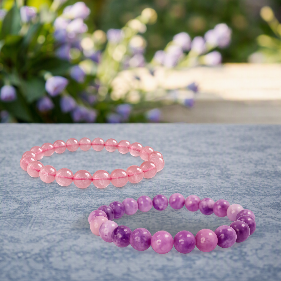 Coffret « Reviens à toi » — Quartz rose + Lépidolite (duo)