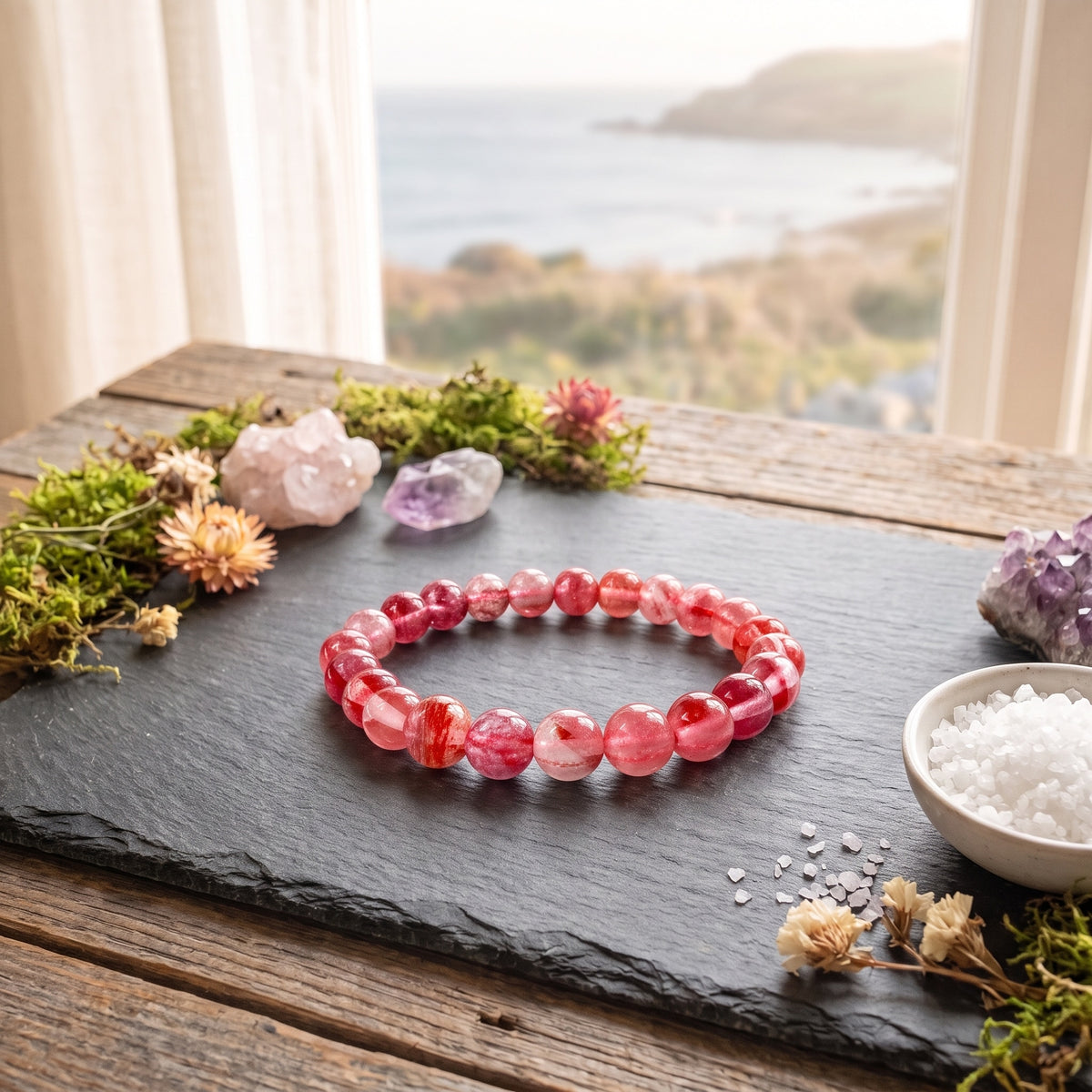 Bracelet Cristal Rouge — Réveiller ta force vive
