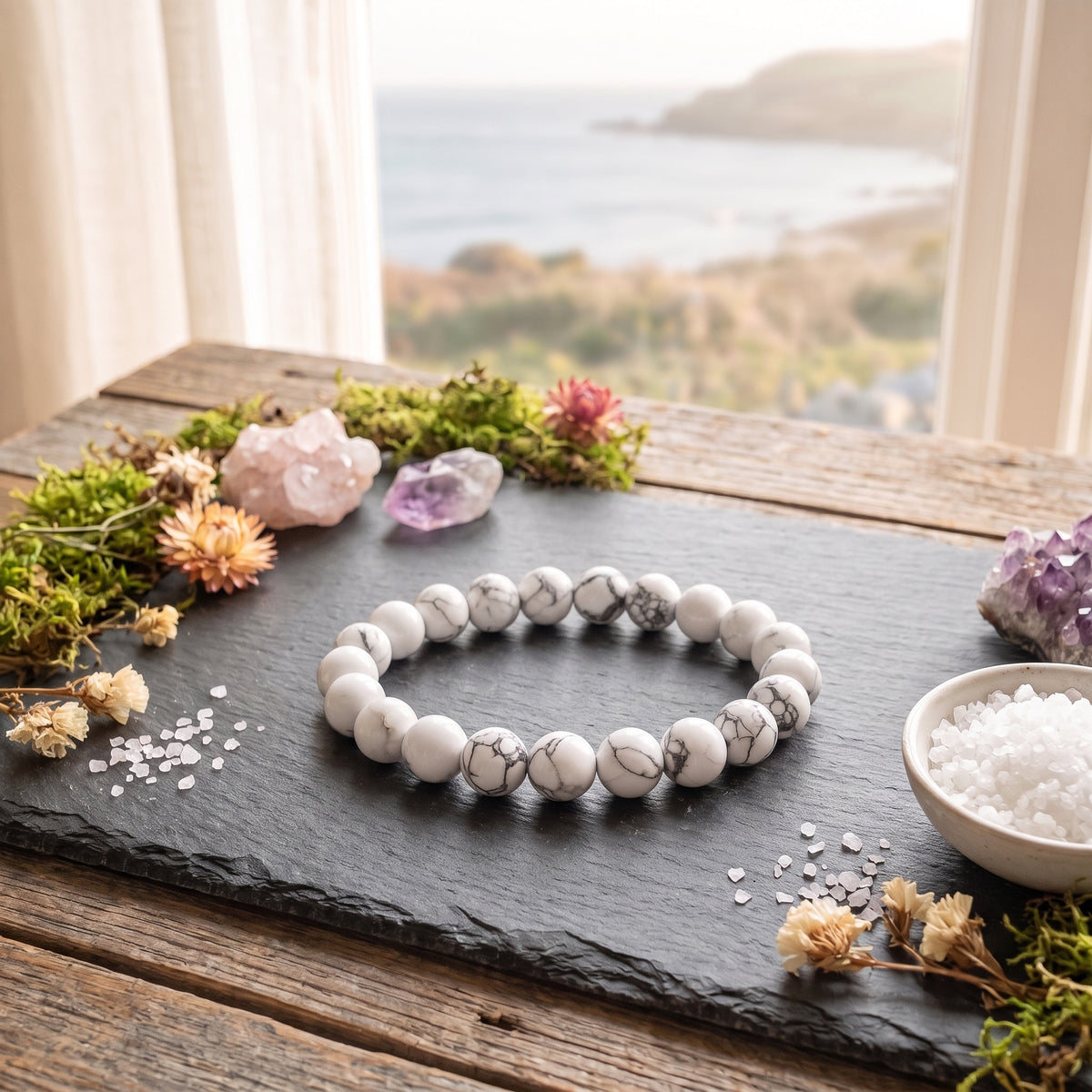 Bracelet Turquoise Blanche — Retrouver le silence intérieur