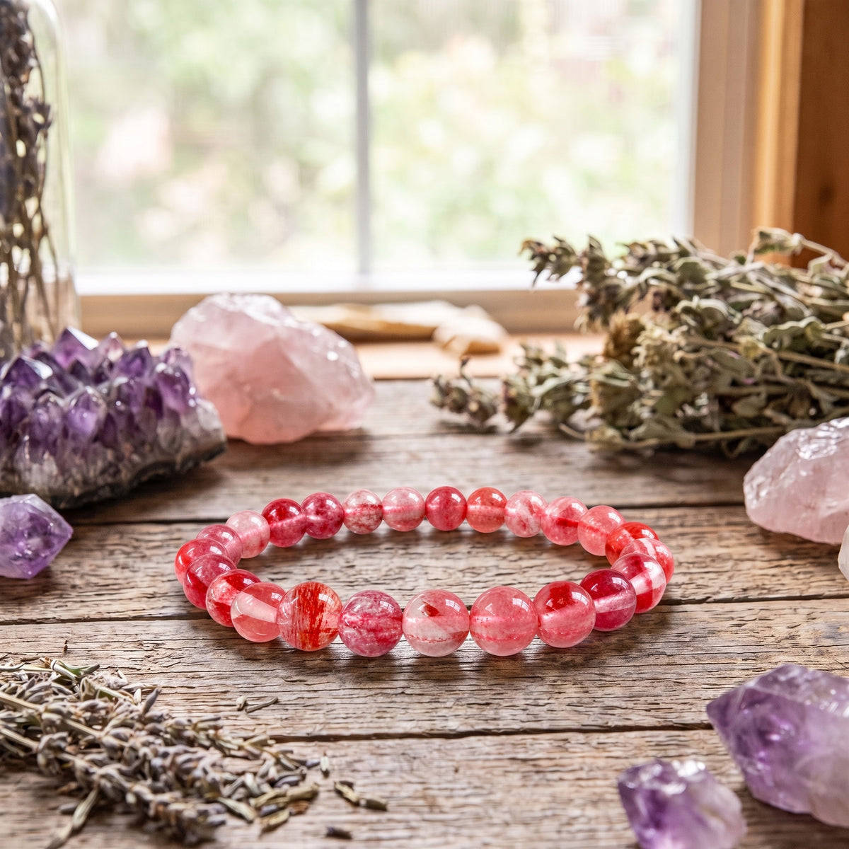 Bracelet Cristal Rouge — Réveiller ta force vive